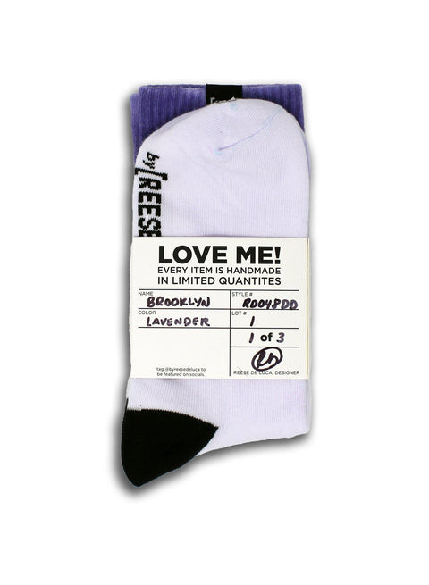 Brooklyn Striped Dip Dye Socks in Lavender