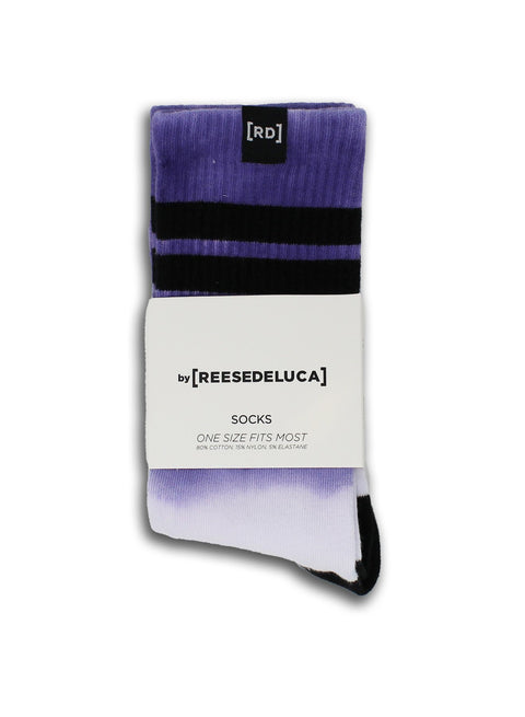 Brooklyn Striped Dip Dye Socks in Lavender