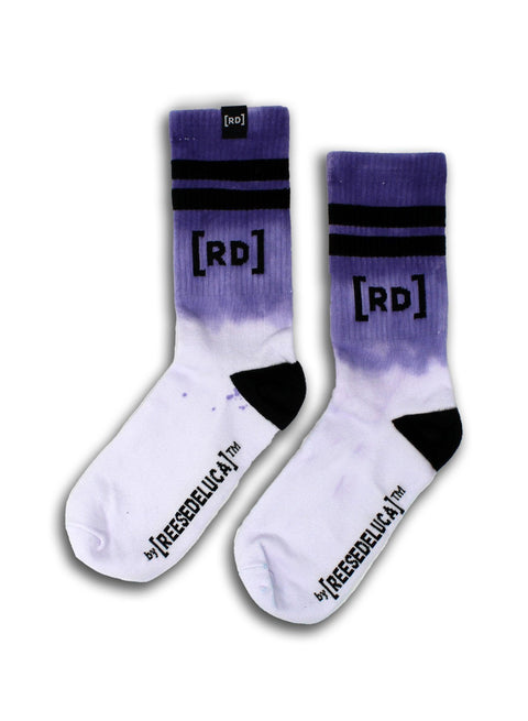 Brooklyn Striped Dip Dye Socks in Lavender
