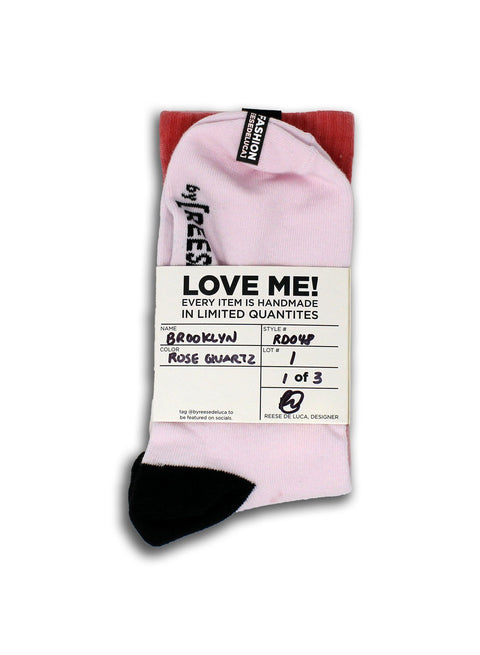 Brooklyn Striped Dip Dye Socks in Rose Quartz