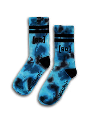 Brooklyn Striped Tie Dye Socks in Aqua Teal