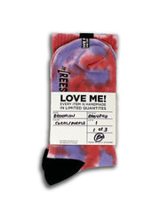 Brooklyn Striped Tie Dye Socks in Coral Purple