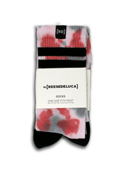 Brooklyn Striped Tie Dye Socks in Pink Grey