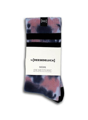 Brooklyn Striped Tie Dye Socks in Quartz Blue