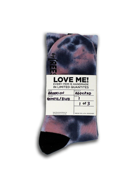 Brooklyn Striped Tie Dye Socks in Quartz Blue
