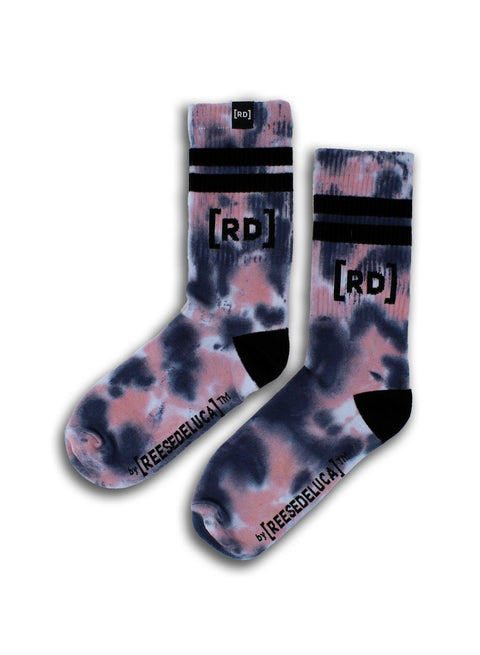 Brooklyn Striped Tie Dye Socks in Quartz Blue