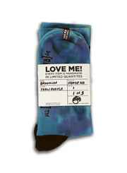Brooklyn Striped Tie Dye Socks in Teal Purple